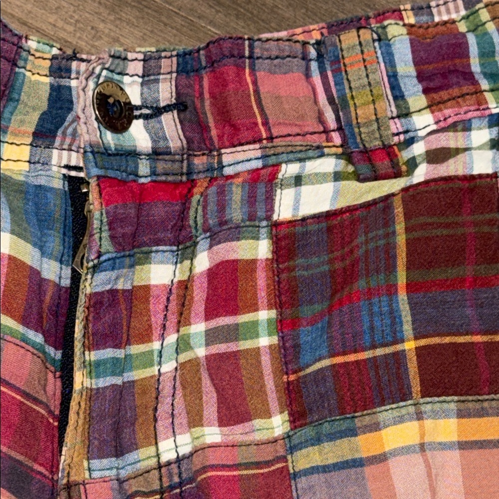 Polo Ralph Lauren Vintage 2000’s Madras Cotton Patchwork Shorts SZ 33 - Picture 2 of 7